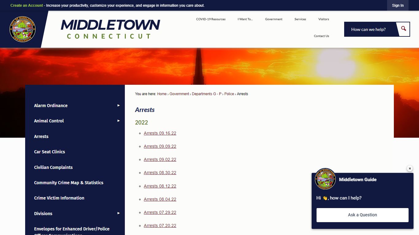 Arrests | Middletown, CT